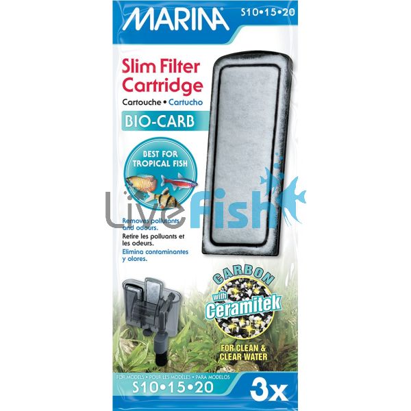 Marina Slim Power Filter Carbon Cartridge 3PK